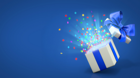 An image of a gift box opening with confetti exploding; for blog post about 2022 gift tax return deadline